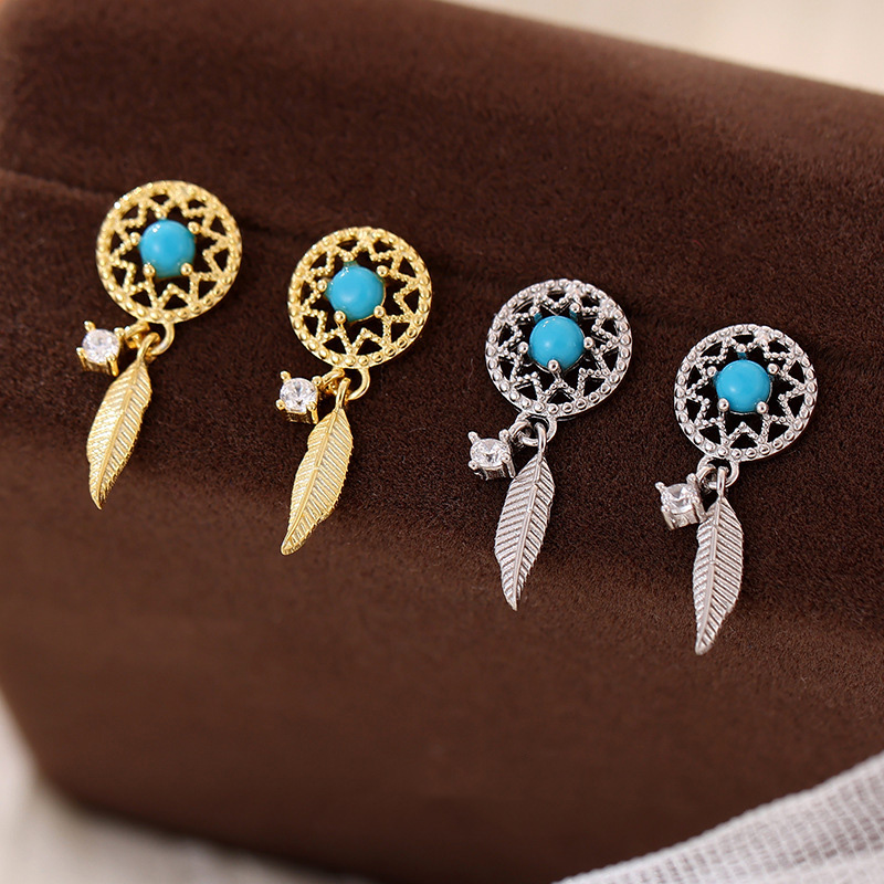 S925 Sterling Silver Dreamcatcher Stud Earrings