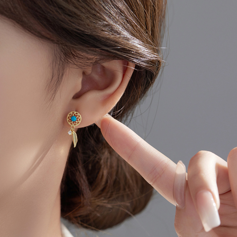 S925 Sterling Silver Dreamcatcher Stud Earrings - Image 3