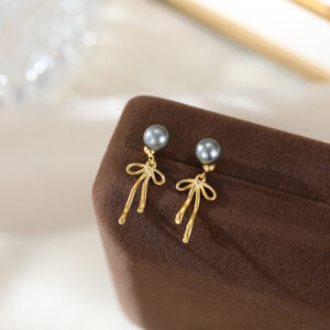 Gray Pearl-GOLD PLATED