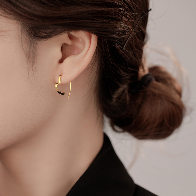 S999 Fine Silver Openwork Heart Earrings - Image 3