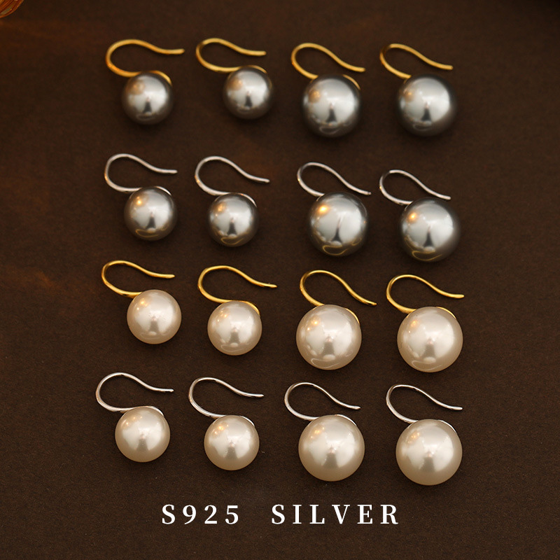S925 Sterling Silver Pearl Drop Earrings - Image 2