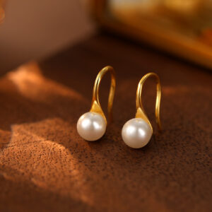 gold＆white pearls6mm
