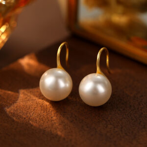 gold＆white pearls10mm