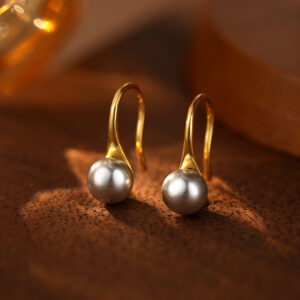 gold＆grey pearls6mm