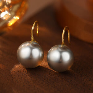 gold＆grey pearls14mm