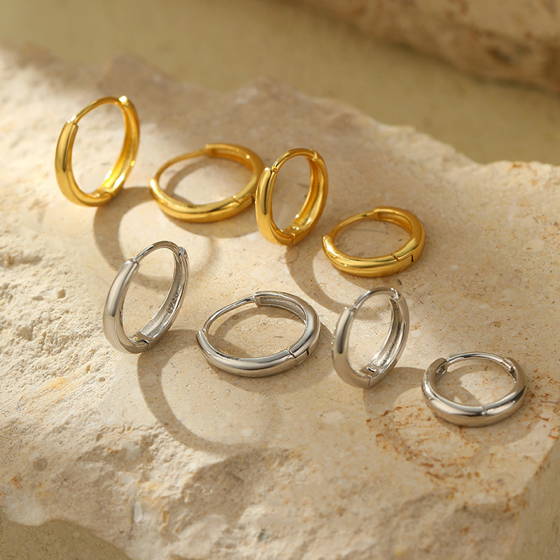 S925 Sterling Silver Minimalist Hoop Earrings