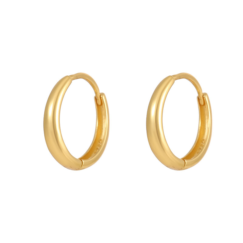 S925 Sterling Silver Minimalist Hoop Earrings - Image 4