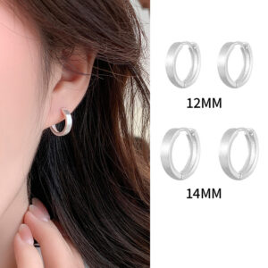 S999 Fine Silver Minimalist Matte Finish Hoop Earrings