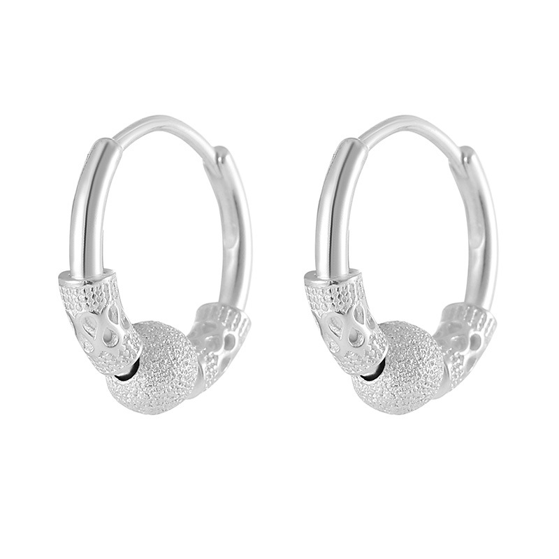 S925 Sterling Silver Minimalist Ruyi & Lucky Bead Earrings - Image 4