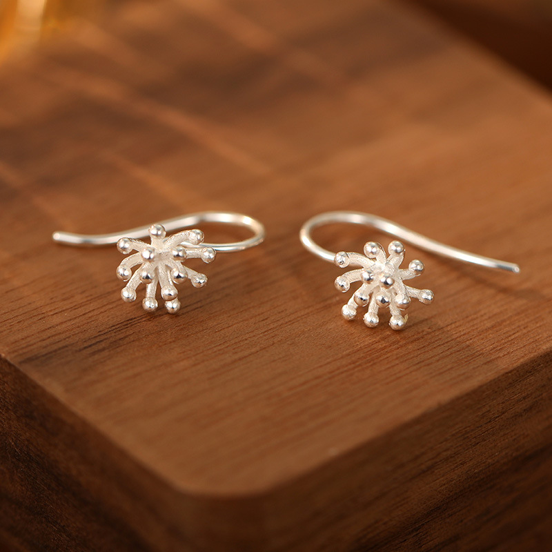 S999 Silver Firework Earrings - Image 5