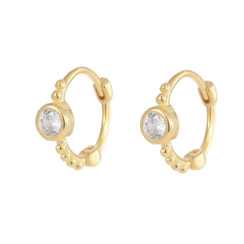 S925 Sterling Silver Bead and Zirconia Earrings - Image 4