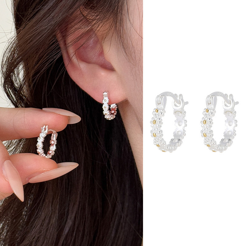 S925 Sterling Silver Daisy Flower Earrings