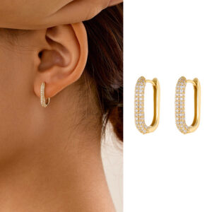 S925 Sterling Silver Geometric Zirconia Earrings