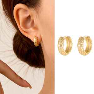 S925 Sterling Silver Diamond Pattern Earrings