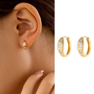 S925 Sterling Silver Eight-Pointed Star Earrings