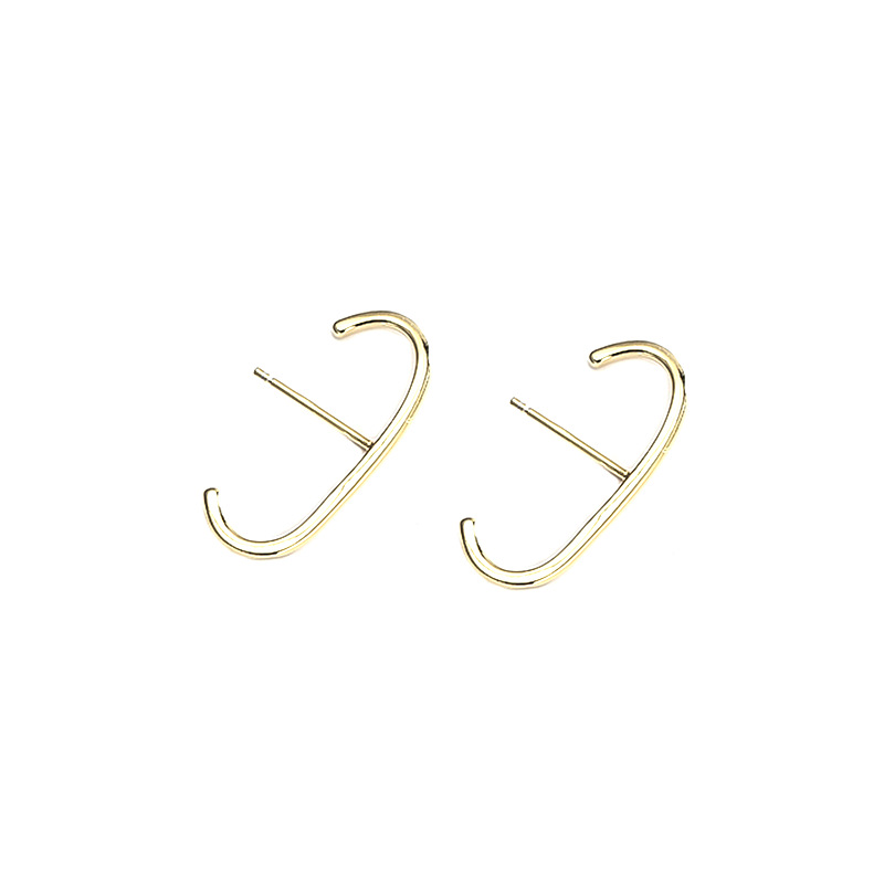 S925 Sterling Silver C-Shaped Hoop Earrings - Image 4