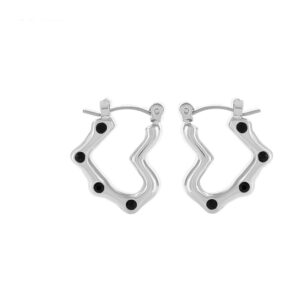 STEEL COLOR ＆ BLACK RHINESTONES