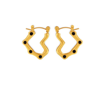 GOLD PLATED＆ BLACK RHINESTONES