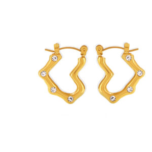 GOLD PLATED＆ WHITE RHINESTONES