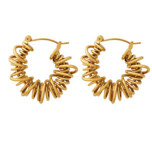 Geometric Interlocking Copper Earrings