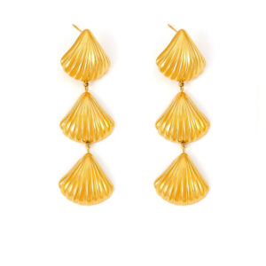 Stainless Steel Shell Fringe Earrings
