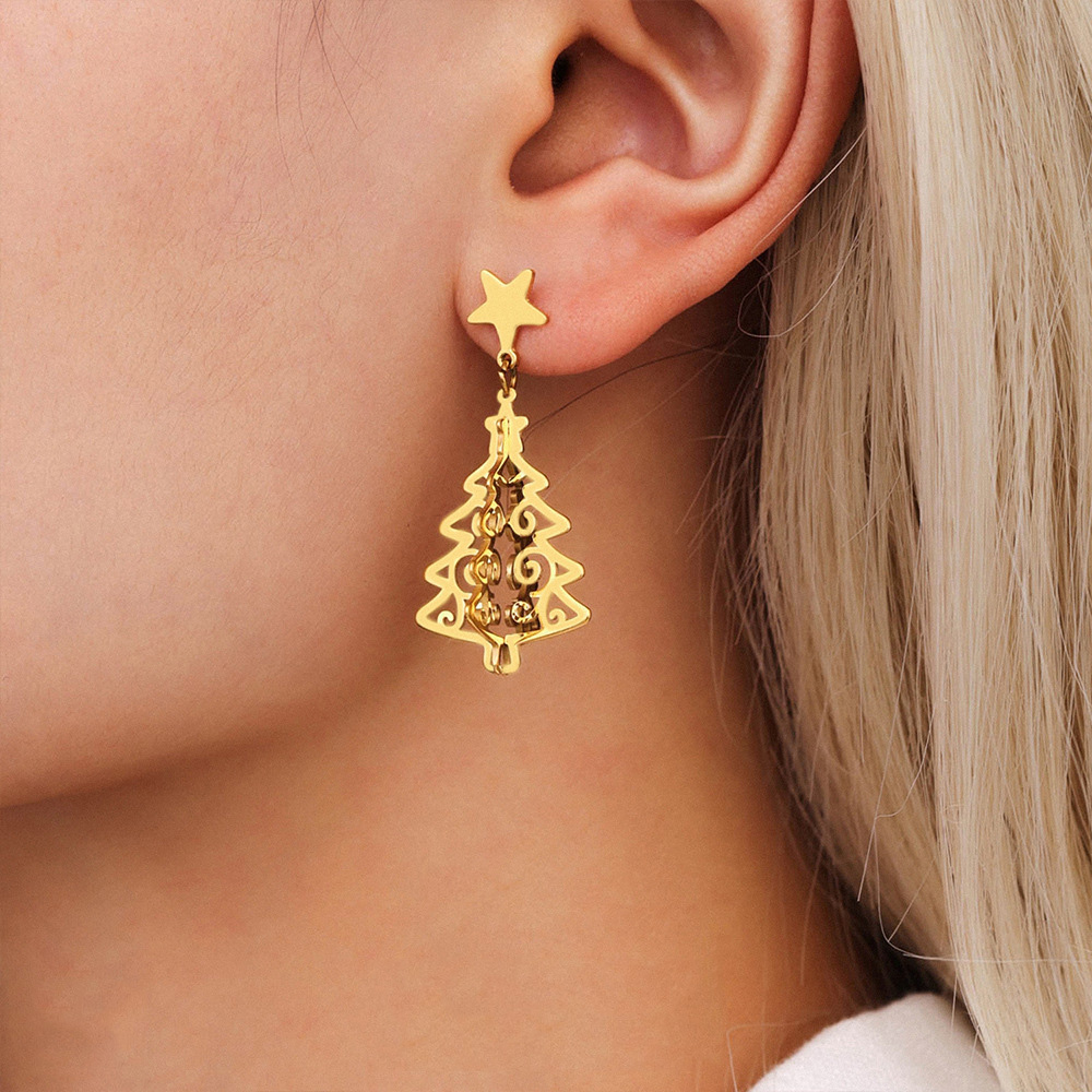 Stainless Steel Tree Earrings