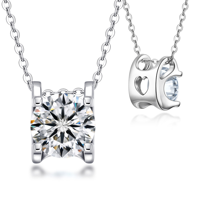 S925 Sterling Silver Moissanite Bullhead Pendant Necklace - Image 3