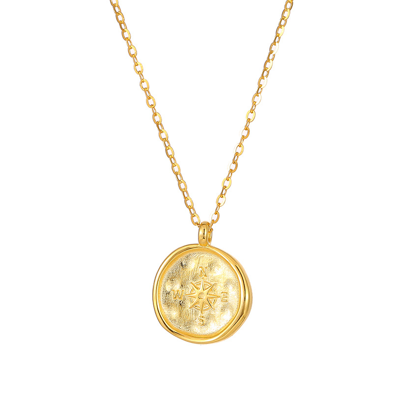 S925 Sterling Silver Compass Pendant Necklace - Image 4