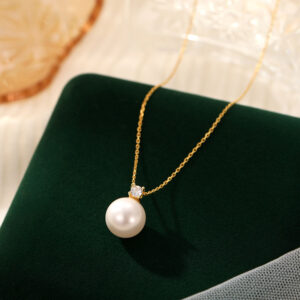GOLD PLATED-White Pearl