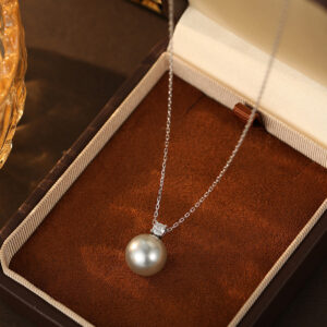 RHODIUM PLATED-Gray Pearl