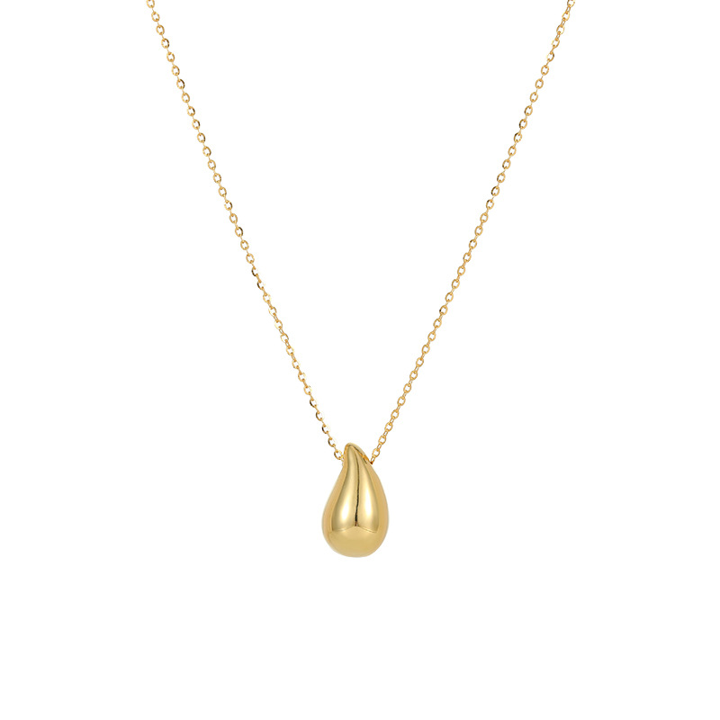 S925 Sterling Silver Gold-Plated Teardrop Necklace - Image 4