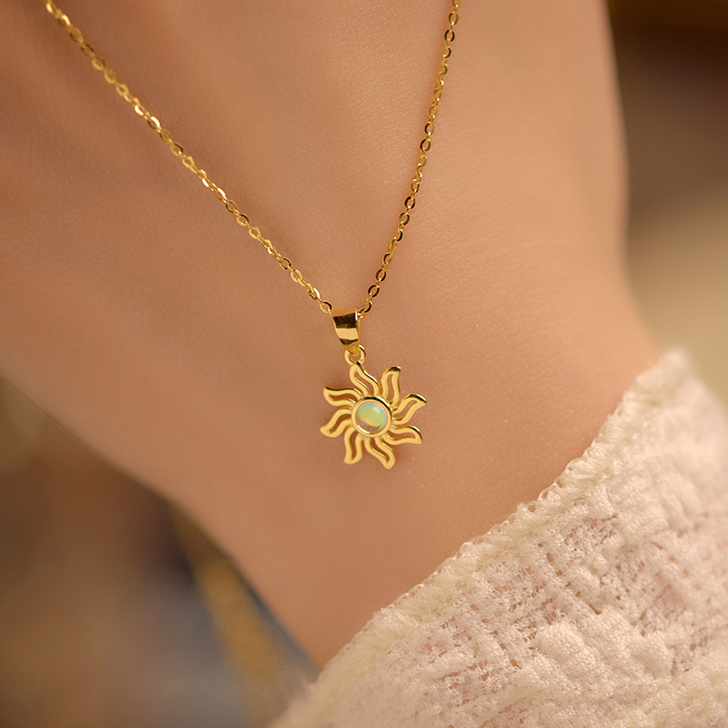 S925 Sterling Silver Sun Pendant Necklace - Image 2