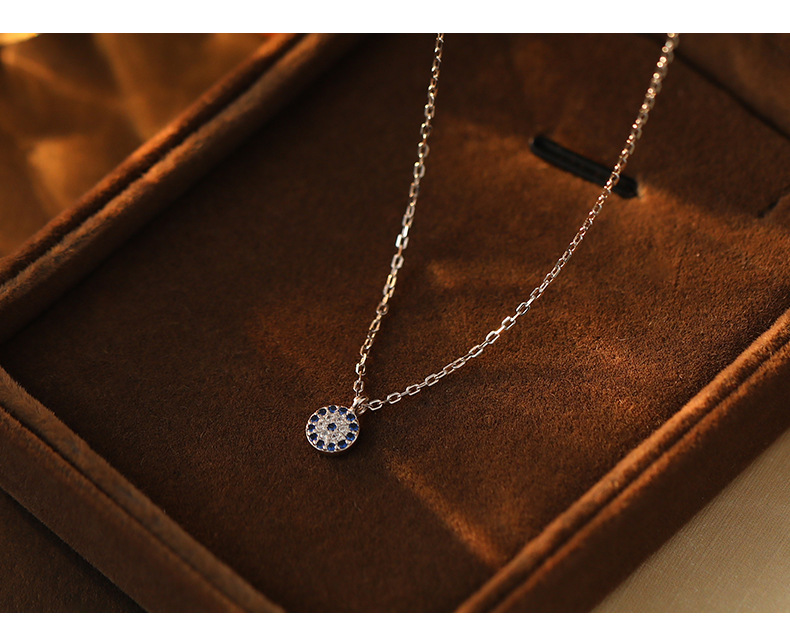 Blue Pendant Necklace - Silver