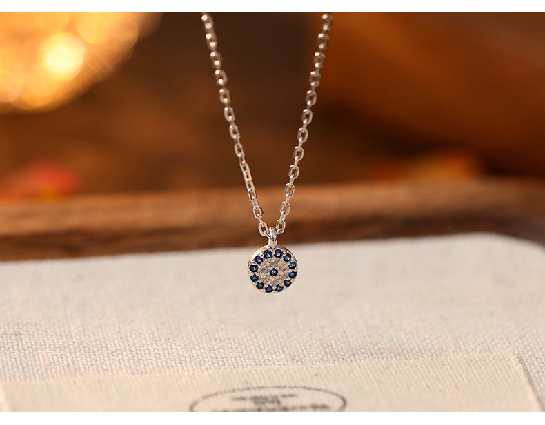 Blue Pendant Necklace - Silver