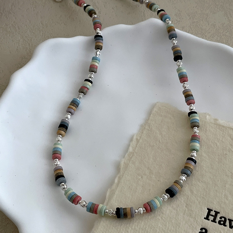 S925 Sterling Silver Dopamine Beaded Necklace - Image 2