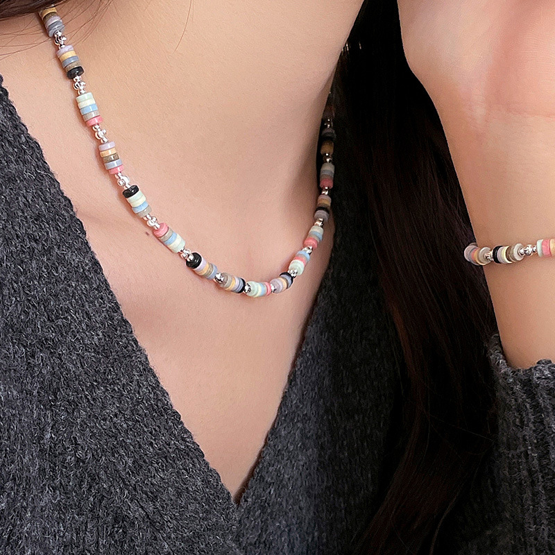 S925 Sterling Silver Dopamine Beaded Necklace - Image 3