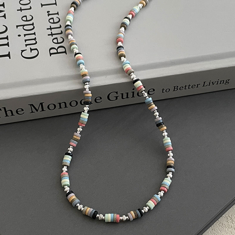 S925 Sterling Silver Dopamine Beaded Necklace - Image 5