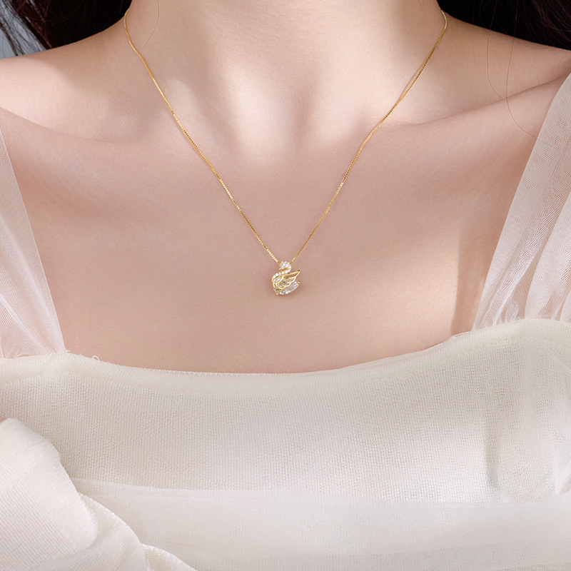 S925 Sterling Silver Small Swan Necklace - Image 3
