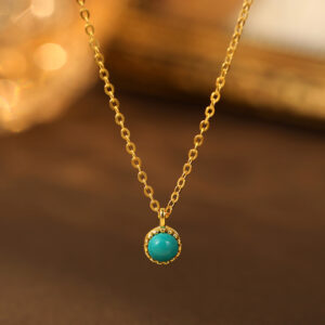 S925 Sterling Silver Turquoise Pendant Necklace
