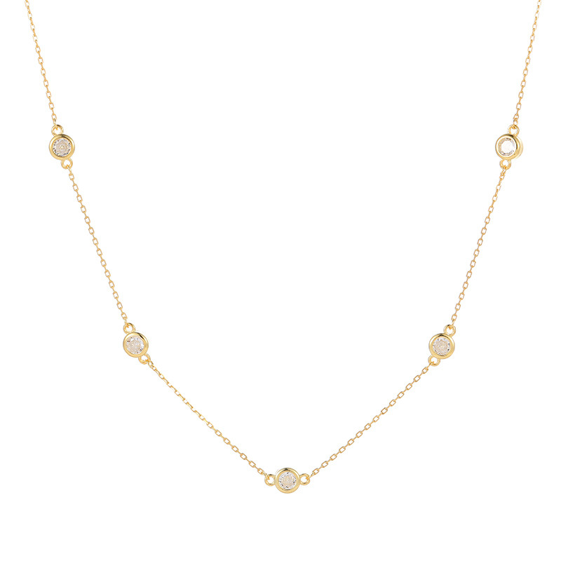 S925 Sterling Silver Minimalist Zircon Necklace - Image 4