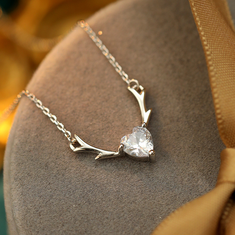 S925 Sterling Silver Deer Antler Necklace - Image 2