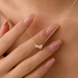S925 Sterling Silver Minimalist Teardrop Round Zirconia Necklace