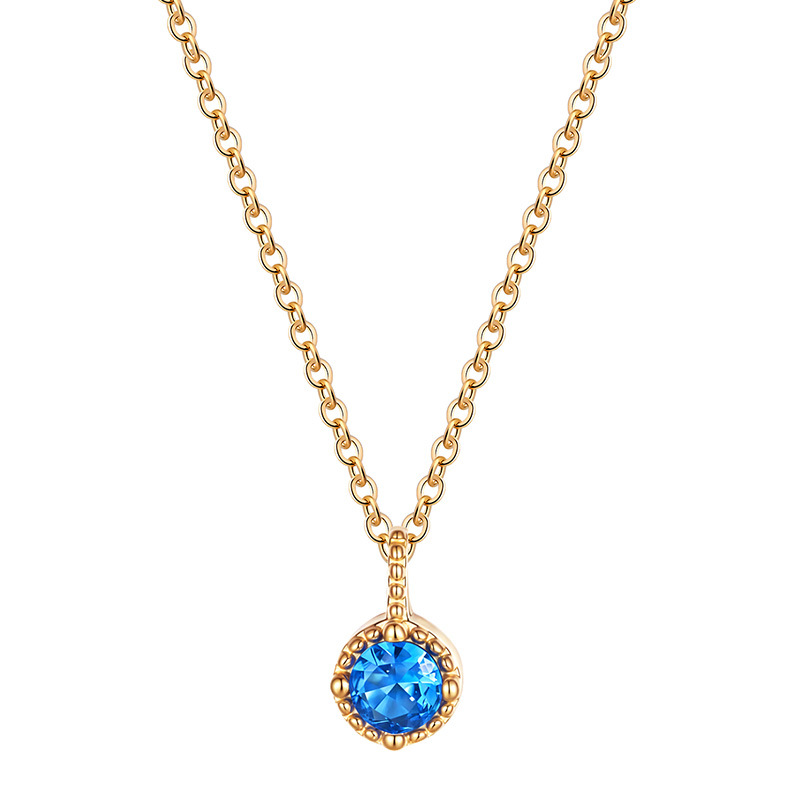 S925 Sterling Silver Blue Zirconia Necklace - Image 4