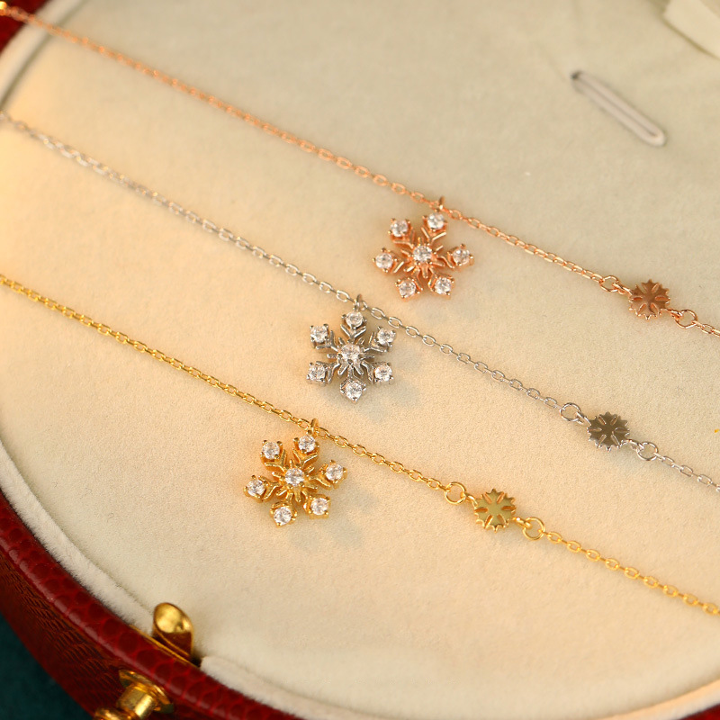 S925 Sterling Silver Snowflake Necklace