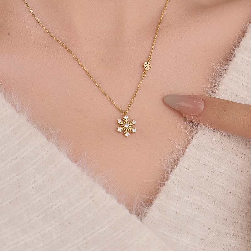 S925 Sterling Silver Snowflake Necklace - Image 2