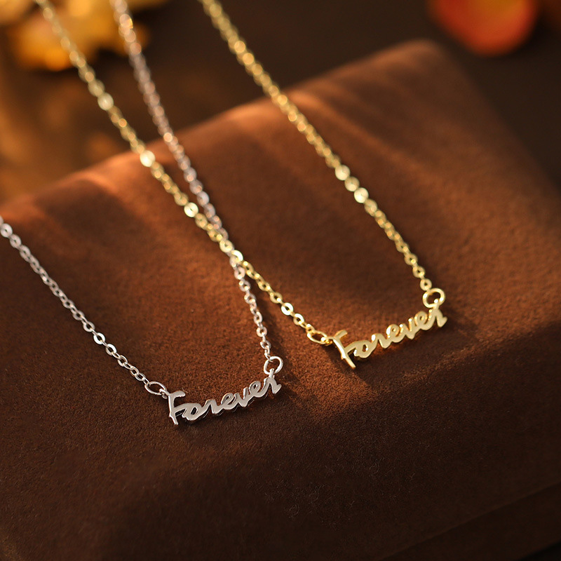 S925 Sterling Silver "Forever" Letter Necklace