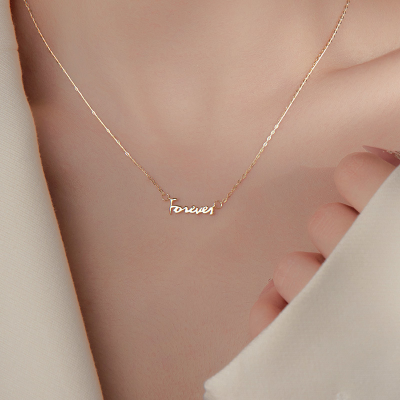 S925 Sterling Silver "Forever" Letter Necklace - Image 2