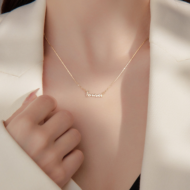 S925 Sterling Silver "Forever" Letter Necklace - Image 3