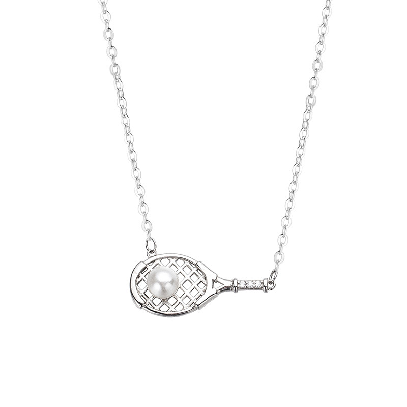 S925 Sterling Silver Tennis Racket Necklace - Image 4