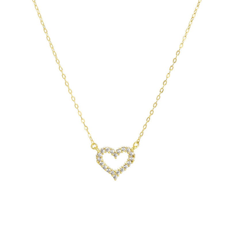 S925 Sterling Silver Zircon Heart Necklace - Image 4